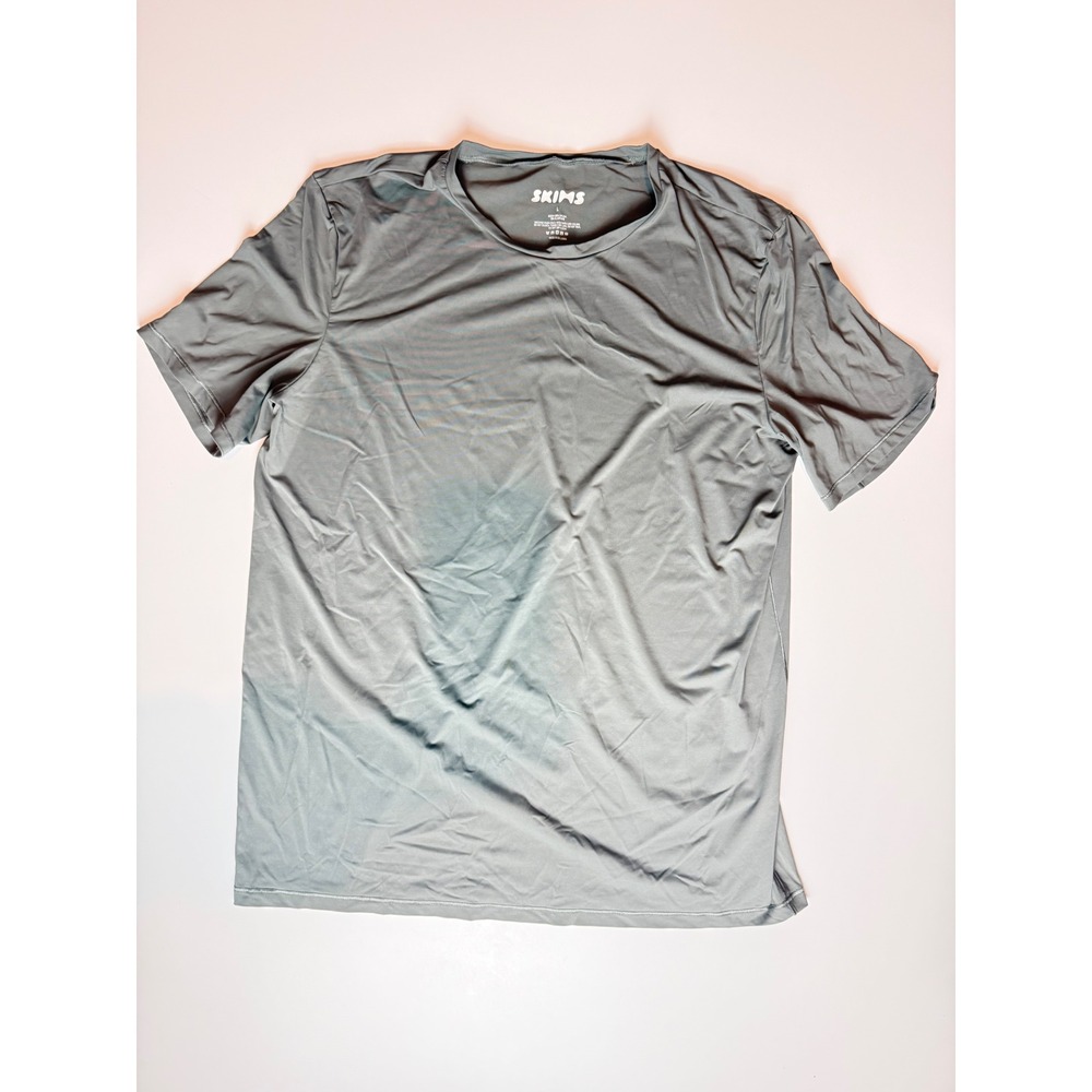 Skims Mens‎ Sport T-Shirt Gray Short Sleeve Crewneck Athletic Fit Size Large